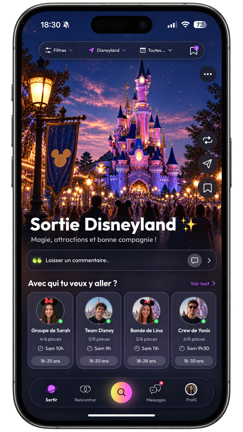 Aperçu Budi : sortie Disneyland et bandes à rejoindre